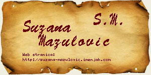 Suzana Mazulović vizit kartica